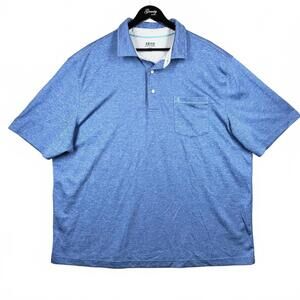 Izod‎ Saltwater Men's Polo Shirt 2XLT Blue Short Sleeve Preppy Golf